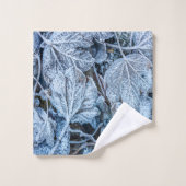 Weihnachten Party Blue Blätter Schnee Urlaub Winte Badhandtuch Set (Waschlappen)