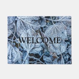 Weihnachten Party Blue Blätter Schnee Urlaub Winte Fußmatte