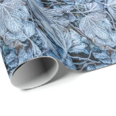 Weihnachten Party Blue Blätter Schnee Urlaub Winte Geschenkpapier (Rolleneckpunkt)