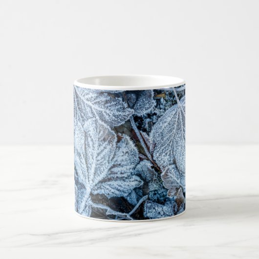 Weihnachten Party Blue Blätter Schnee Urlaub Winte Kaffeetasse (Mittel)