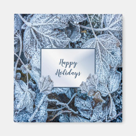 Weihnachten Party Blue Blätter Schnee Urlaub Winte Magnet