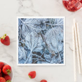 Weihnachten Party Blue Blätter Schnee Urlaub Winte Serviette (Beispiel)