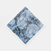 Weihnachten Party Blue Blätter Schnee Urlaub Winte Serviette (Ecke)