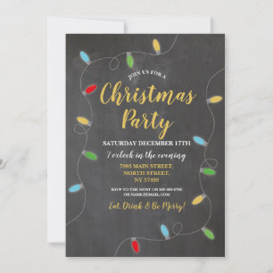 Weihnachten Party Chalk Lights Festlicher Baum Xma Einladung