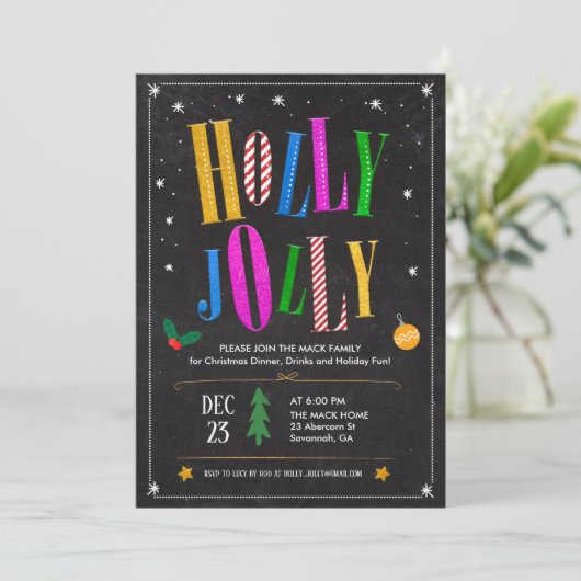 Weihnachten - Party Einladung (Stehend Vorderseite)