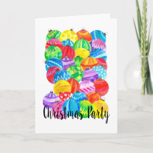 Weihnachten-Party Einladung, Aquarellbaumchen Feiertagskarte