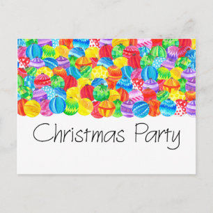 Weihnachten-Party Einladung, Aquarellbaumchen Postkarte