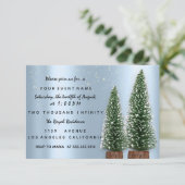 Weihnachten Party Einladung Blue Dinner Lux (Stehend Vorderseite)