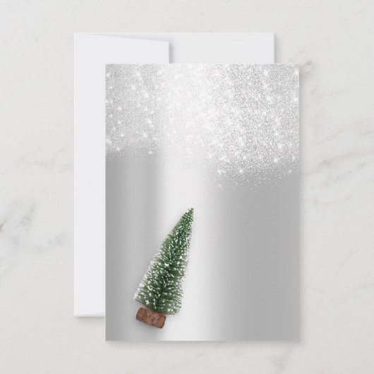 Weihnachten Party Einladung Grau Tree Winte (Rückseite)