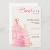 Weihnachten Party Einladung, Rosa Chic Einladungen (Vorne/Hinten)