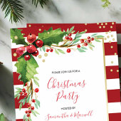 Weihnachten - Party Einladung - Rote Streifen