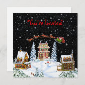 Weihnachten, Party, Einladung, Sankt, Klaus, Einladung (Vorne/Hinten)