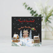 Weihnachten, Party, Einladung, Sankt, Klaus, Einladung (Stehend Vorderseite)