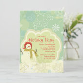 Weihnachten Party Einladung SNOWMAN NIEDLICH (Stehend Vorderseite)