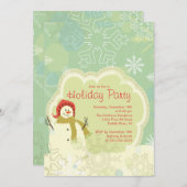 Weihnachten Party Einladung SNOWMAN NIEDLICH (Vorne/Hinten)