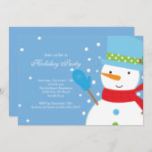 Weihnachten Party Einladung SNOWMAN NIEDLICH (Vorne/Hinten)
