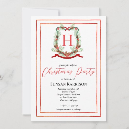 Weihnachten-Party Einladung , Weihnachten (Vorderseite)