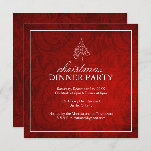 Weihnachten-Party Einladungen (Vorne/Hinten)