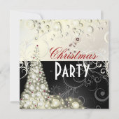 Weihnachten-Party Einladungen, Champagnerbläschen Einladung (Vorderseite)