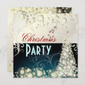 Weihnachten-Party Einladungen, Champagnerbläschen Einladung (Vorne/Hinten)