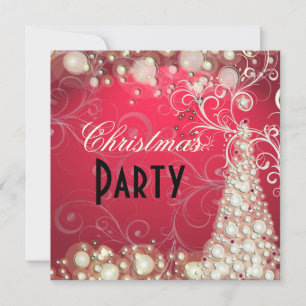 Weihnachten-Party Einladungen, Champagnerbläschen Einladung