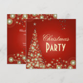 Weihnachten-Party Einladungen, Champagnerbläschen Einladung (Vorne/Hinten)