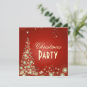 Weihnachten-Party Einladungen, Champagnerbläschen Einladung (Stehend Vorderseite)