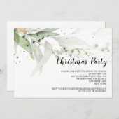 Weihnachten Party Einladungen Moderner Eukalyptus (Vorne/Hinten)