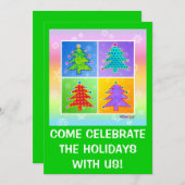 Weihnachten Party Einladungen - Pop Weihnachten To (Vorne/Hinten)