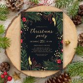 Weihnachten Party Festlicher Urlaub Grüne Botanisc Einladung