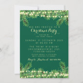 Weihnachten Party Festlicher Urlaub Grüne Einladung (Vorderseite)