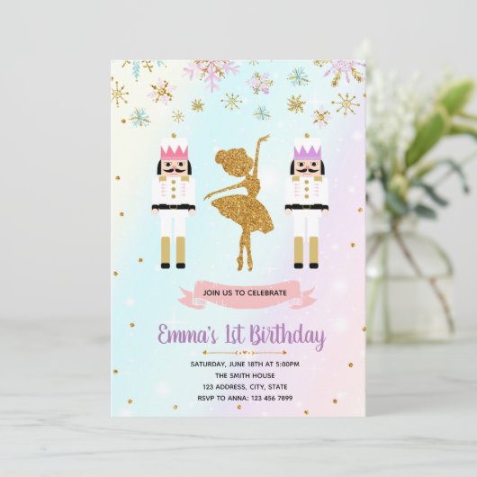 Weihnachten Party Geburtstagseinladung Einladung (Stehend Vorderseite)