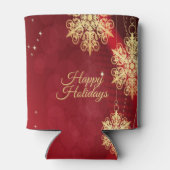 Weihnachten Party Geschenk Roter Golden Snowflakes Dosenkühler (Rückseite)