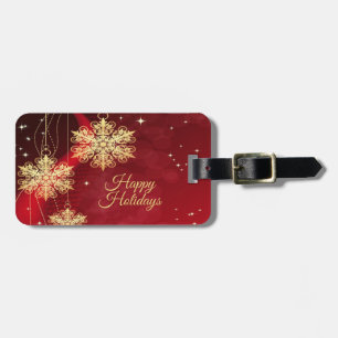 Weihnachten Party Geschenk Roter Golden Snowflakes Gepäckanhänger