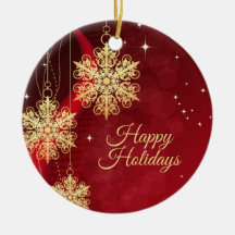 Weihnachten Party Geschenk Roter Golden Snowflakes