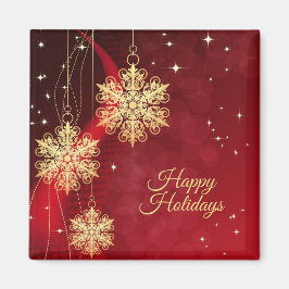 Weihnachten Party Geschenk Roter Golden Snowflakes Magnet