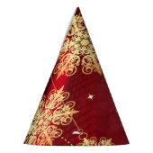 Weihnachten Party Geschenk Roter Golden Snowflakes Partyhütchen (Links)