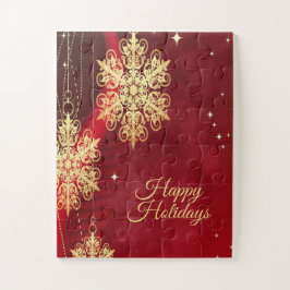Weihnachten Party Geschenk Roter Golden Snowflakes Puzzle