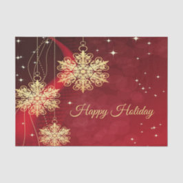 Weihnachten Party Geschenk Roter Golden Snowflakes Seidenpapier
