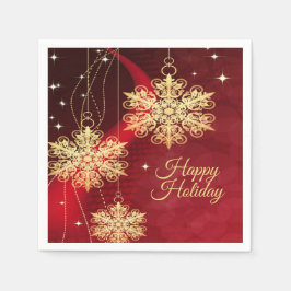 Weihnachten Party Geschenk Roter Golden Snowflakes Serviette