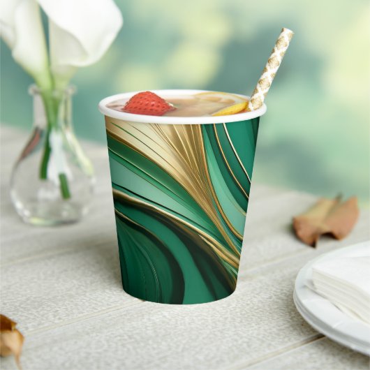Weihnachten Party grün und Gold- Pappbecher (In Situ)