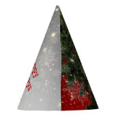 Weihnachten Party Grüne Bäume Rote Silberschneeflo Partyhütchen (Rückseite)