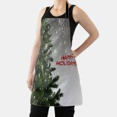 Weihnachten Party Grüne Bäume Rote Silberschneeflo Schürze (InSitu)