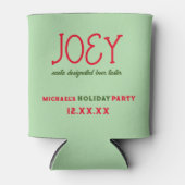 Weihnachten Party Ideen | Personalisiertes Bier Dosenkühler (Vorderseite)