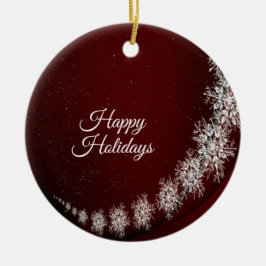 Weihnachten Party Kristallschneeflocken Rot Rustik Keramik Ornament