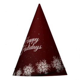 Weihnachten Party Kristallschneeflocken Rot Rustik Partyhütchen