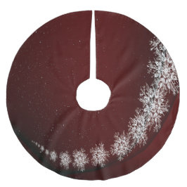 Weihnachten Party Kristallschneeflocken Rot Rustik Polyester Weihnachtsbaumdecke