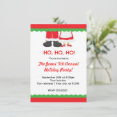 Weihnachten Party Merry Feet Santa & Mrs. Einladung (Stehend Vorderseite)