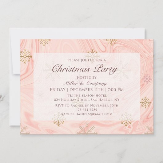 Weihnachten Party Moderner Rosa Chic Corporate Hol Einladung (Vorderseite)