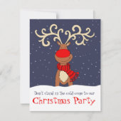 Weihnachten Party Rentiere kommen in Einladung (Vorderseite)